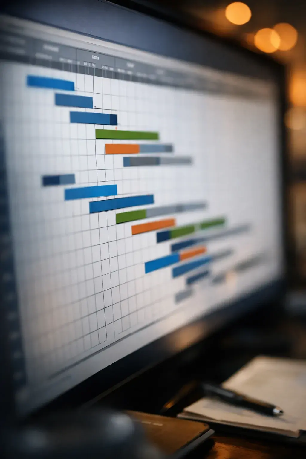Gantt Chart in Stylish Depth of Field Shot-1