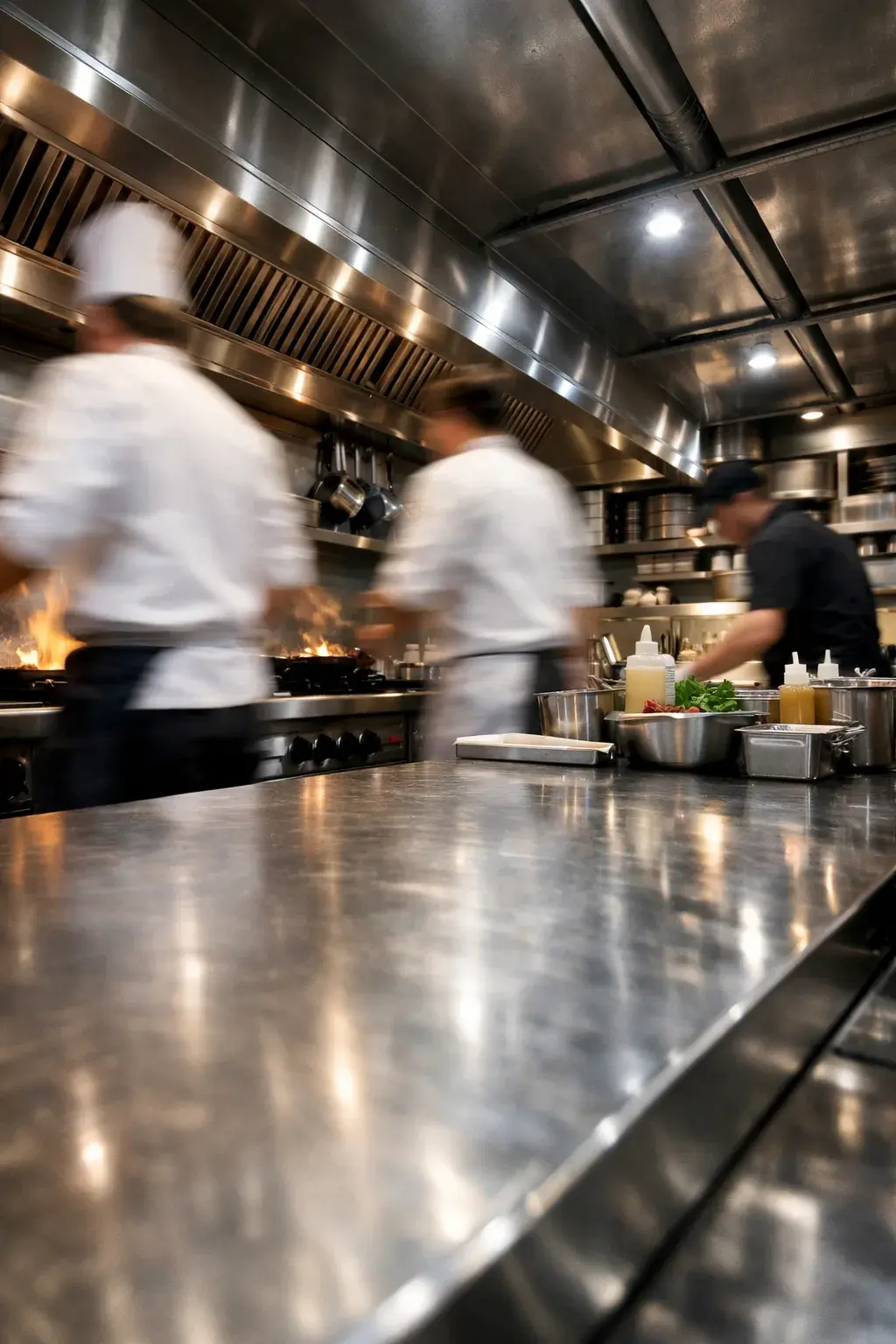modern restaurant with chefs