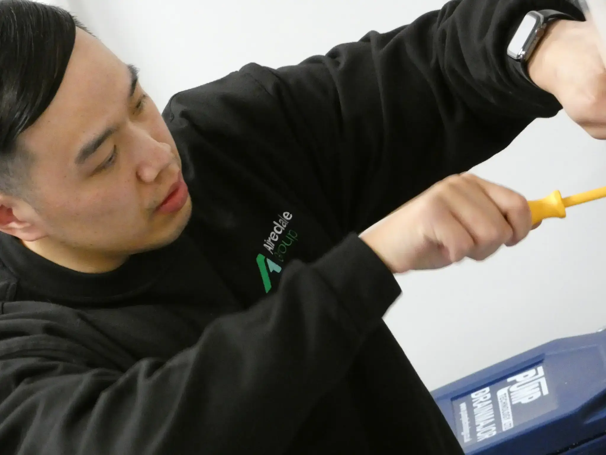 an engineer making repairs