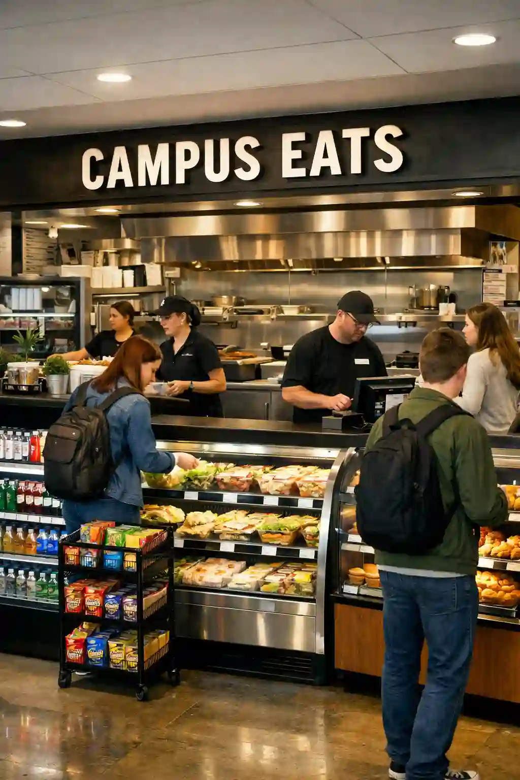University Catering Kitchen with Staff and Customers-1 (1)